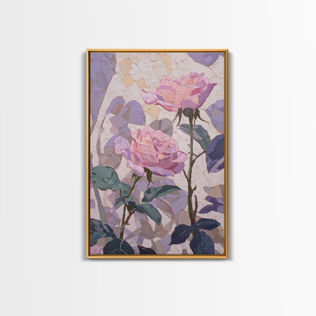 Baroque Roses Mixed Canvas Print, Maximalist Art, Abstract Art, Living Room Decor, Fine Art, Maximal, Retro Wall Art, MAX-2x3-62