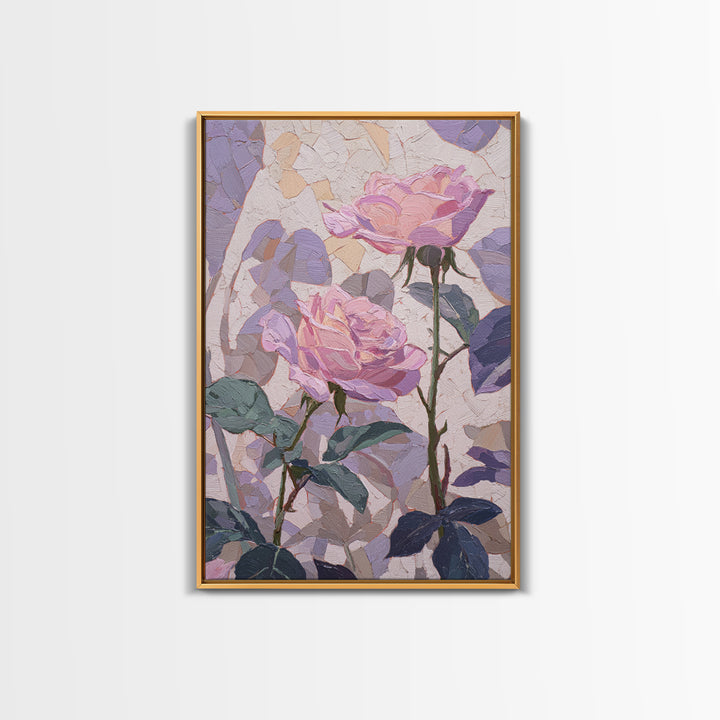 Baroque Roses Mixed Canvas Print, Maximalist Art, Abstract Art, Living Room Decor, Fine Art, Maximal, Retro Wall Art, MAX-2x3-62