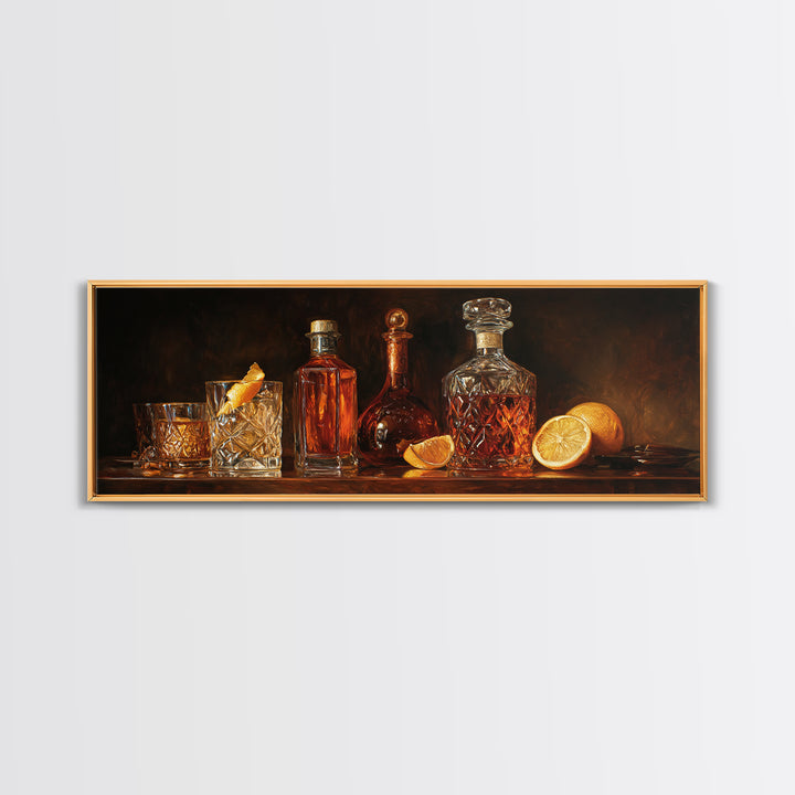 Retro Maximalist Cocktail Still Life Canvas Print, Maximalist Art, Abstract Art, Living Room Decor, Maximal, Retro Wall Art, MAX-3x1-34