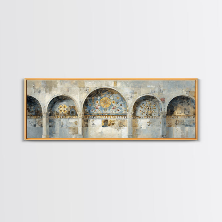 Ornamental Arch Filled Framed Canvas Print, Maximalist Art, Art Prints, Living Room Decor, Maximal, Dark Academia Decor, MAX-3x1-59