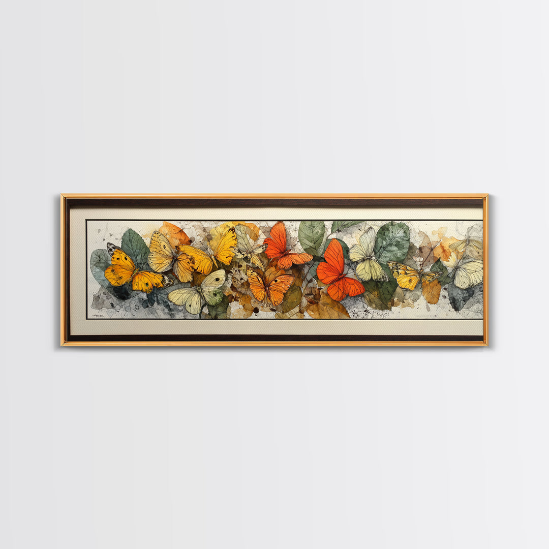 Framed Butterfly Collection Framed Canvas Print, Maximalist Art, Contemporary Art, Living Room Decor, Fine Art, Maximal, MAX-3x1-63