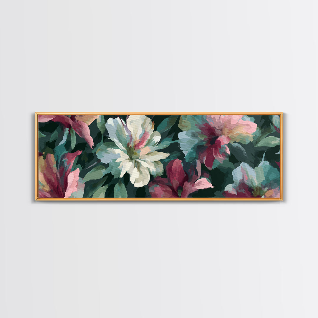 Matisse Inspired Cutouts with Vivid Floral Motifs Canvas Print, Maximalist Art, Modern Art, Living Room Decor, Oil Painting, MAX-3x1-98