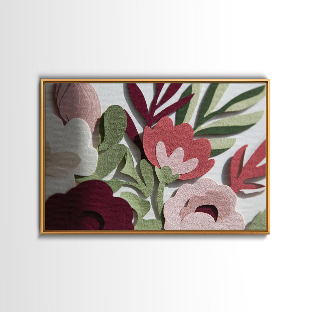 Matisse Inspired Cutouts with Vivid Floral Motifs Canvas Print, Maximalist Art, Digital Print, Living Room Decor, Maximal, MAX-3x2-14