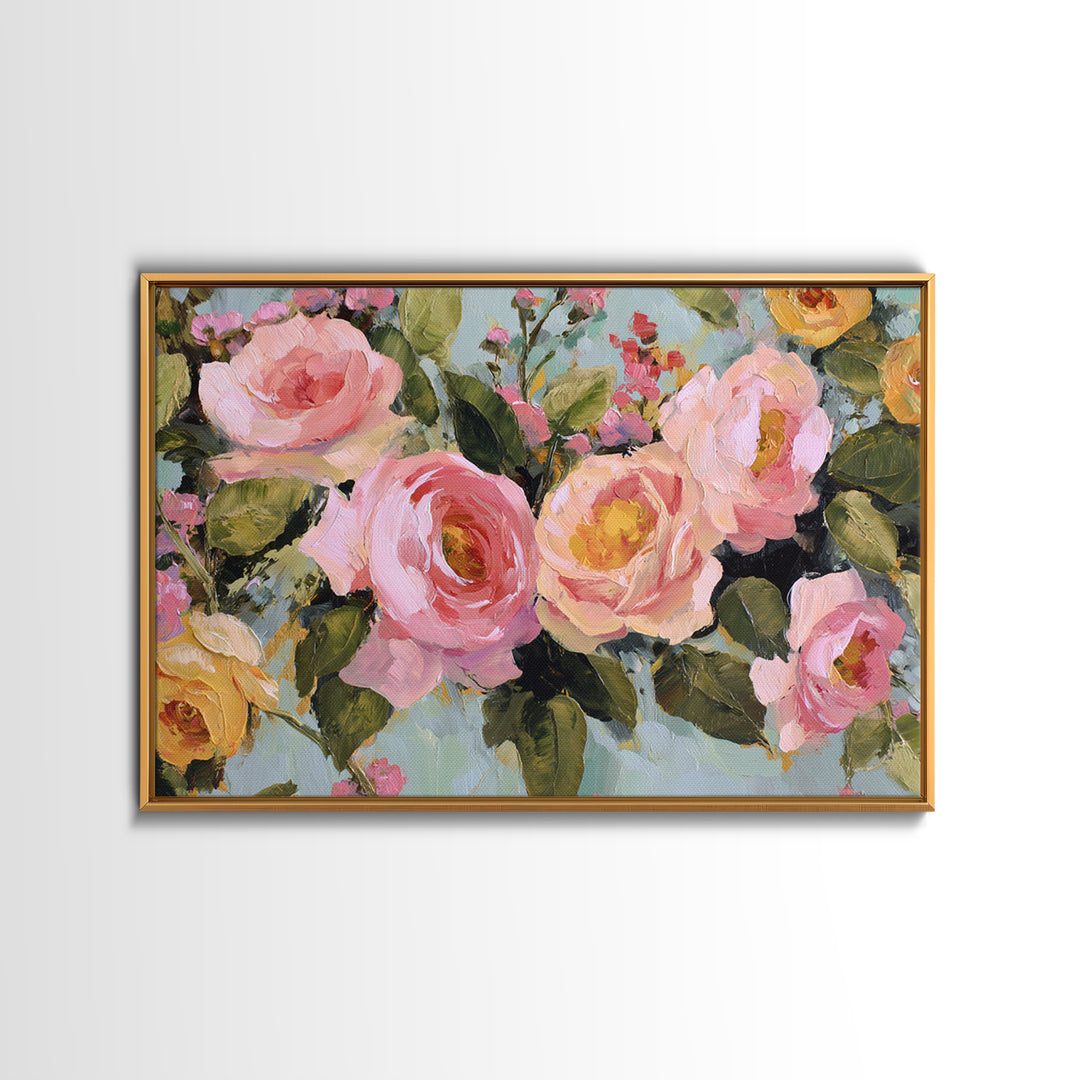 Baroque Roses Mixed Canvas Print, Maximalist Art, Living Room Wall Art, Living Room Decor, Abstract Art, Maximal, Boho Decor, MAX-3x2-34