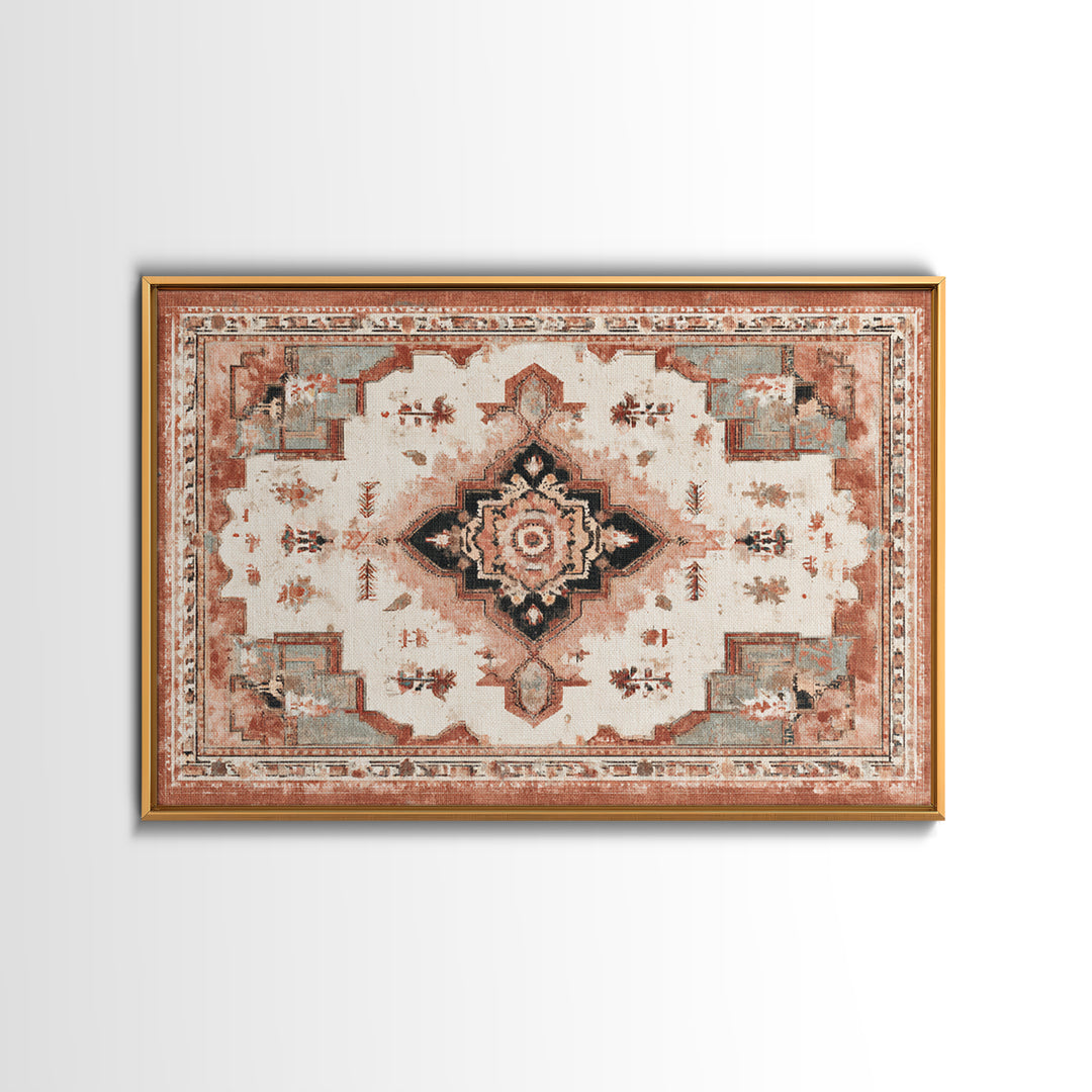 Bohemian Textile Pattern Canvas Print, Maximalist Art, Gallery Decor, Living Room Decor, Fine Art, Maximal, Wall Art, MAX-3x2-48