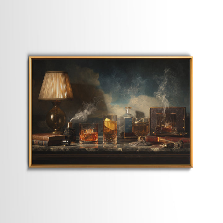 Retro Maximalist Cocktail Still Life Canvas Print, Maximalist Art, Funky Wall Art, Living Room Decor, Abstract Art, Maximal, MAX-3x2-94