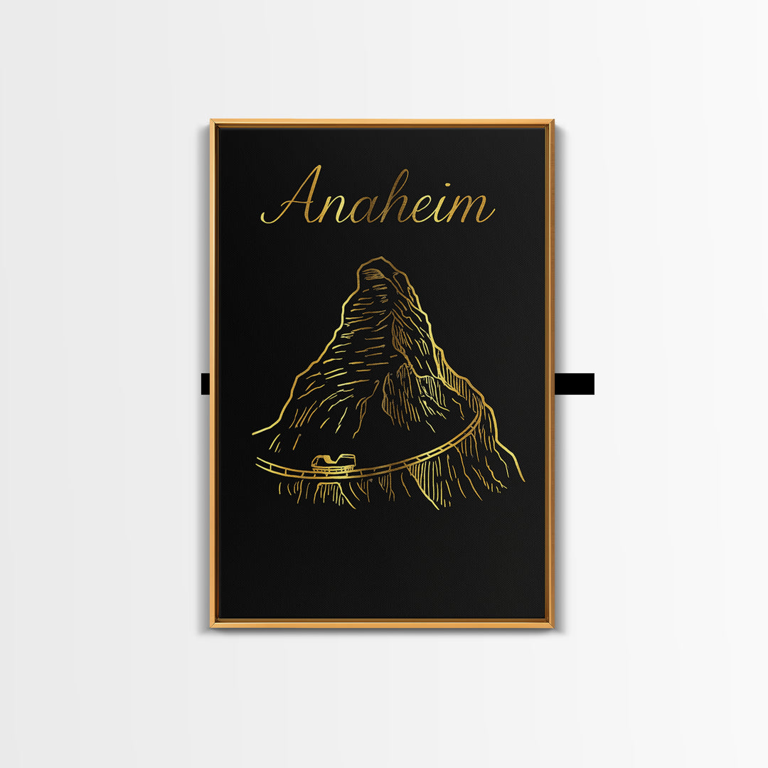 Anaheim Travel Poster, Canvas Print, Gold Outline Poster Art, Anaheim City Art, City Travel Prints, Travel Poster Set, Gift For Travelers
