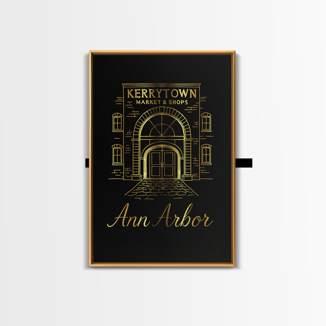 Ann Arbor Travel Poster, Canvas Print, Dark Minimalist Wall Art, Ann Arbor Poster Print, Wanderlust Decor, City Travel Prints, Design 3