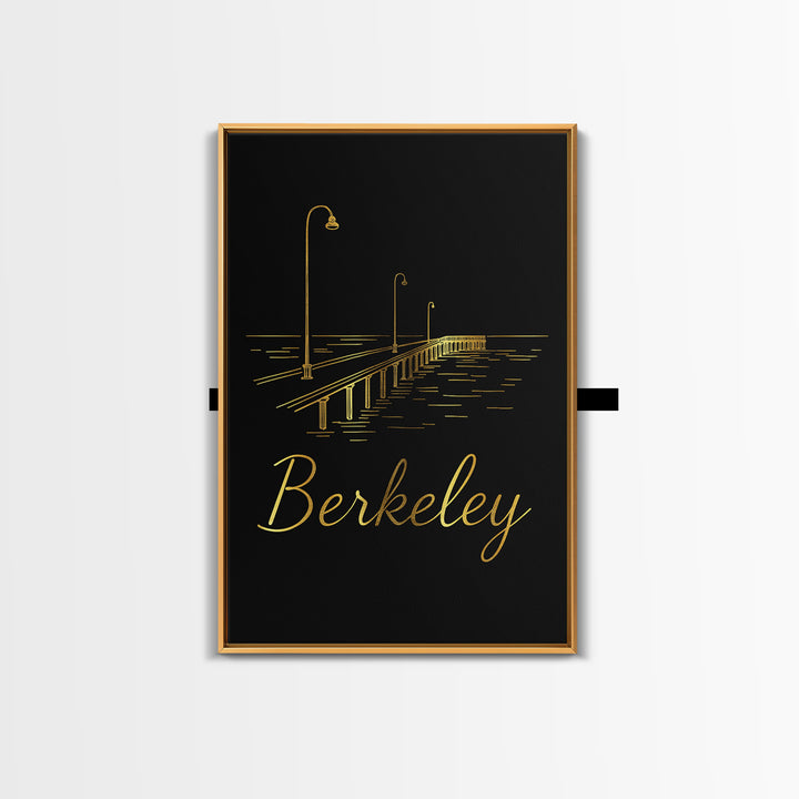 Berkeley California Travel Poster, Canvas Print, Dark Minimalist Wall Art, Berkeley Poster Print, City Travel Prints, Eclectic Wall Decor