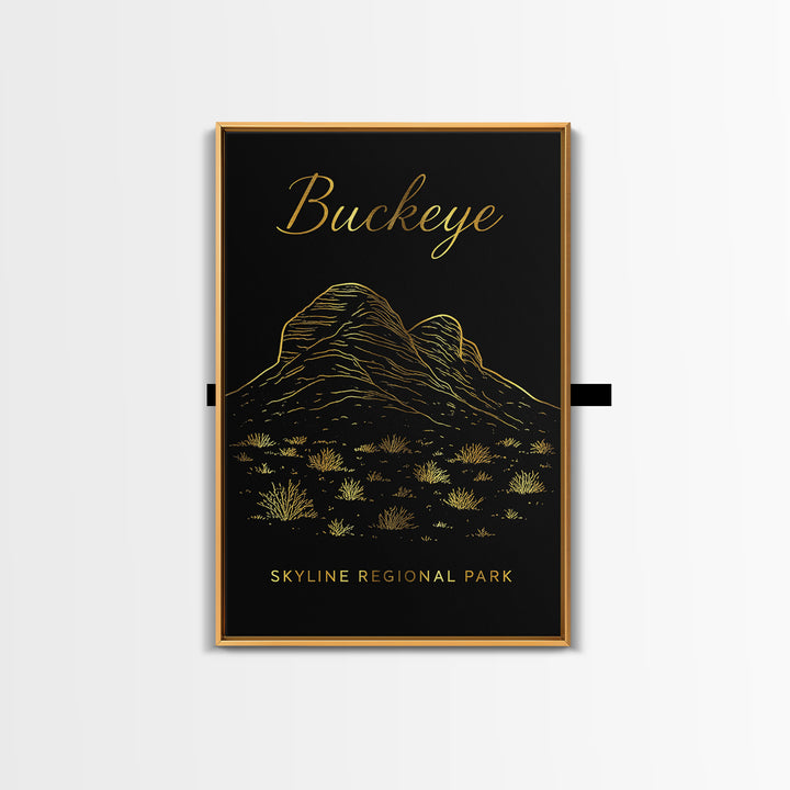 Buckeye Arizona Travel Poster, Canvas Print, Black Gold Minimalist Art, Buckeye Wall Art, Vintage City Art, Wall Art, Travel Wall Art