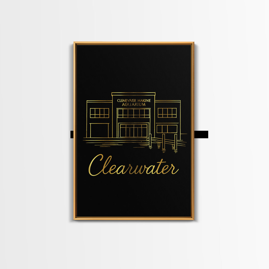Clearwater Florida Travel Poster, Canvas Print, Dark Minimalist Wall Art, Clearwater Art Print, Travel Poster Art, Living Room Wall Art