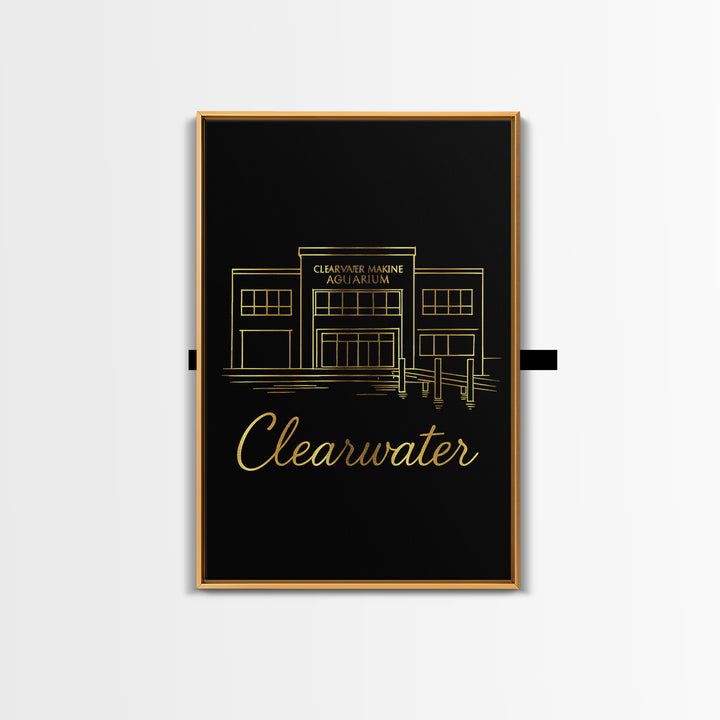 Clearwater Florida Travel Poster, Canvas Print, Dark Minimalist Wall Art, Clearwater Art Print, Travel Poster Art, Living Room Wall Art