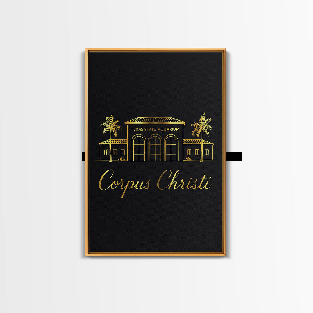 Corpus Christi Travel Poster, Canvas Print, Dark Minimalist Wall Art, Corpus Christi Travel Art, Travel Art Print, Travel Wall Art