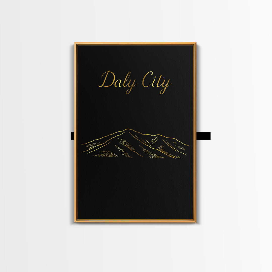 Daly City California Travel Poster, Canvas Print, Dark Minimalist Wall Art, Daly Art Print, Poster Art, Retro Travel Print, Poster Print