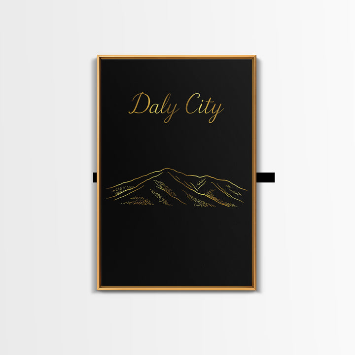 Daly City California Travel Poster, Canvas Print, Dark Minimalist Wall Art, Daly Art Print, Poster Art, Retro Travel Print, Poster Print