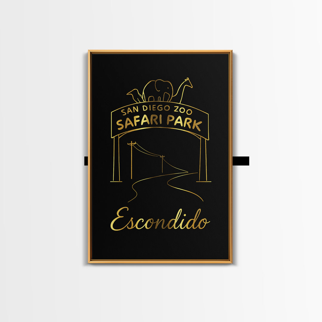 Escondido Travel Poster, Canvas Print, Dark Minimalist Wall Art, Escondido Poster Print, Modern Wall Decor, Living Room Wall Art