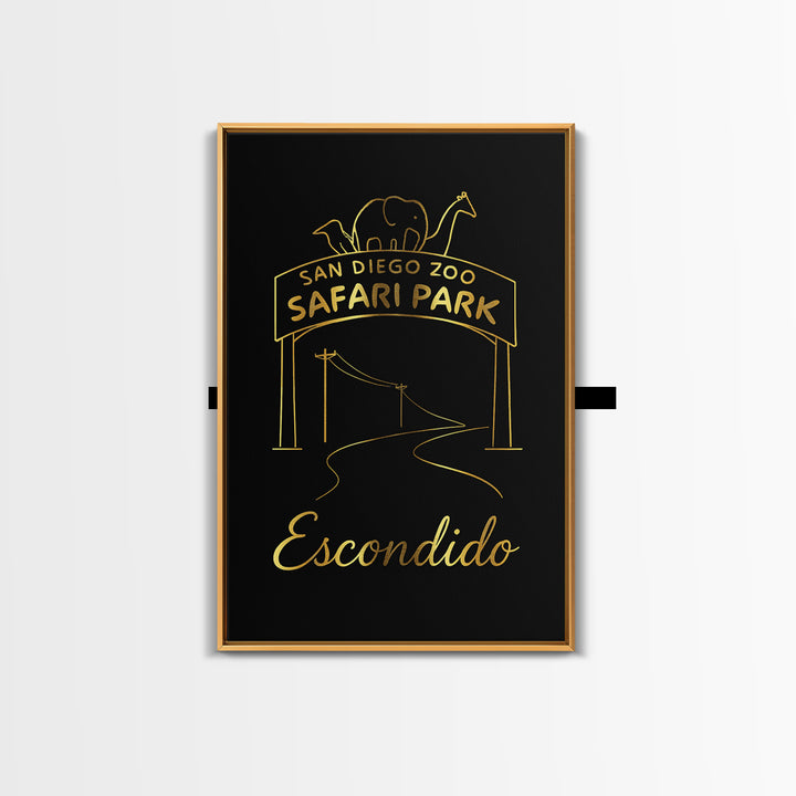 Escondido Travel Poster, Canvas Print, Dark Minimalist Wall Art, Escondido Poster Print, Modern Wall Decor, Living Room Wall Art
