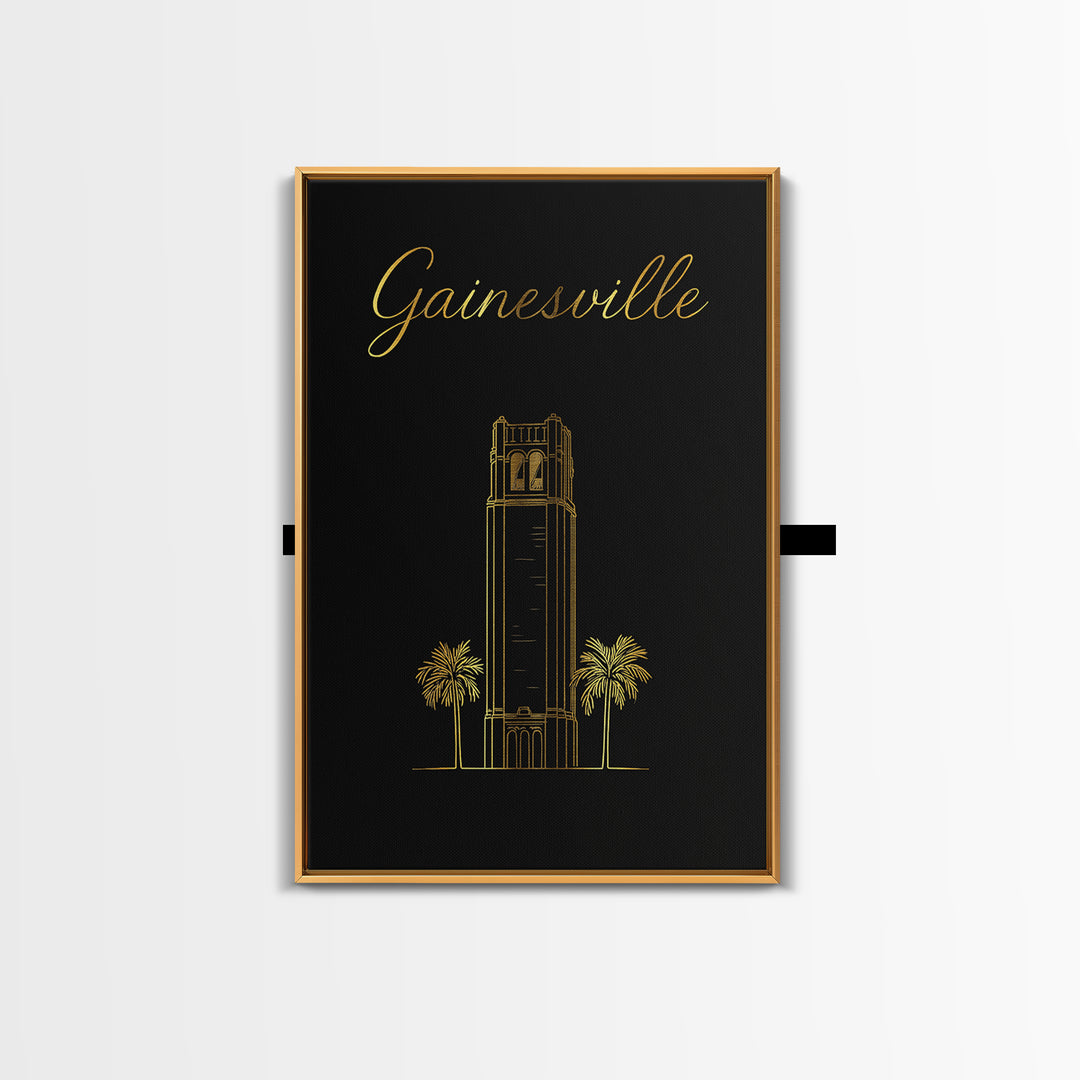 Gainesville Florida Travel Poster, Canvas Print, Dark Minimalist Wall Art, Gainesville Travel Art, Eclectic Wall Decor, Travel Poster Set