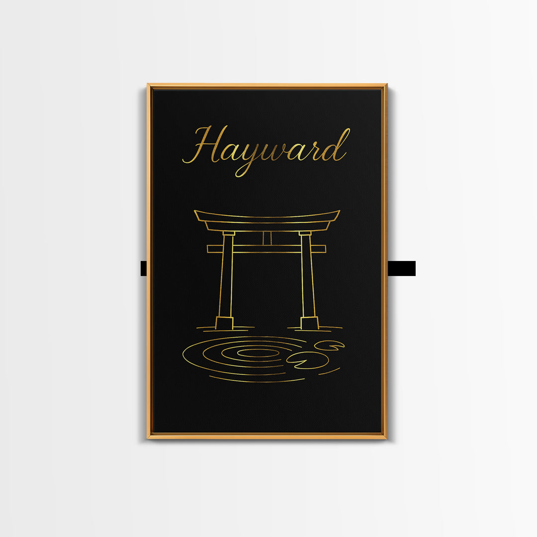 Hayward Travel Poster, Framed Canvas Print, Dark Minimalist Wall Art, Hayward Poster Print, Travel Art Print, Vintage Travel Art