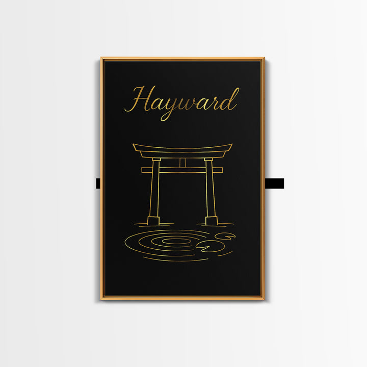 Hayward Travel Poster, Framed Canvas Print, Dark Minimalist Wall Art, Hayward Poster Print, Travel Art Print, Vintage Travel Art
