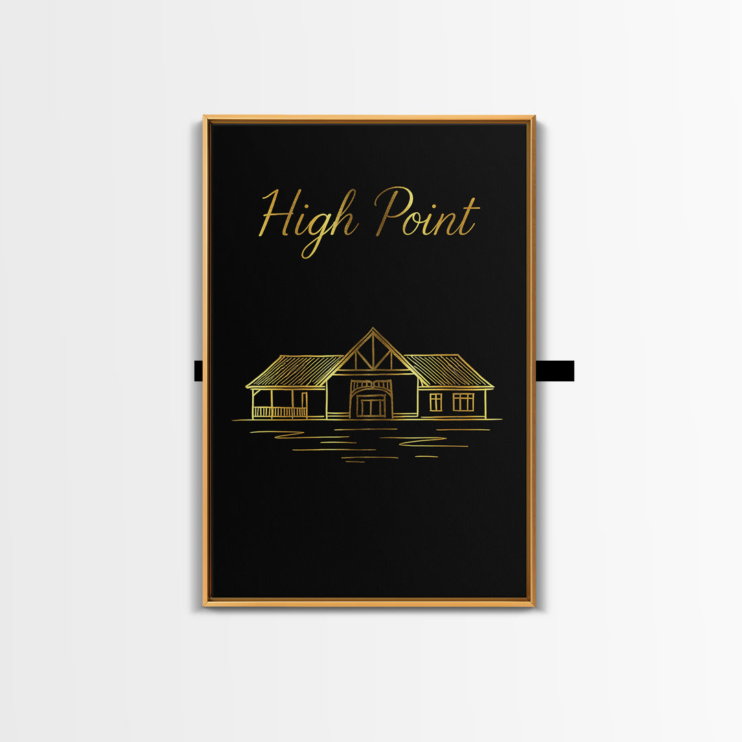 High Point North Carolina Travel Poster, Canvas Print, Dark Minimalist Wall Art, High Point Poster Print, Poster Art, City Travel Prints
