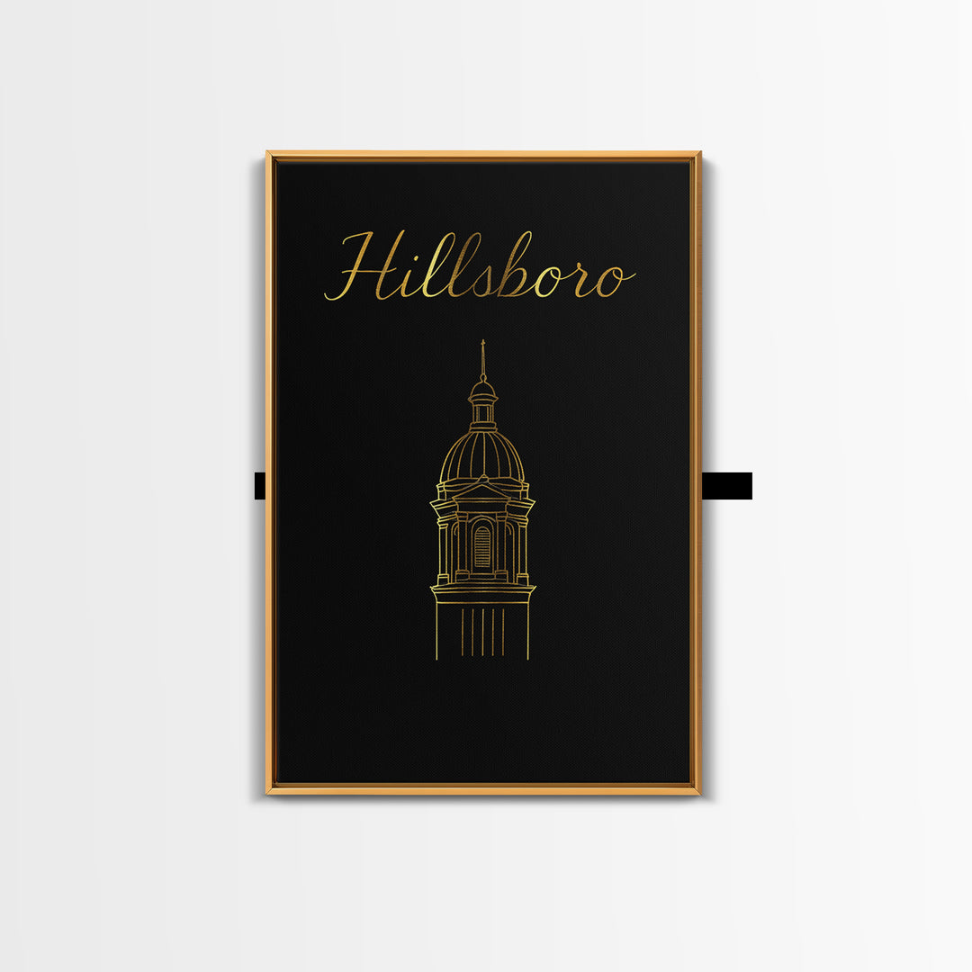 Hillsboro Oregon Travel Poster, Canvas Print, Dark Minimalist Wall Art, Hillsboro Poster Print, Poster Art, Travel Wall Art, Travel Gift