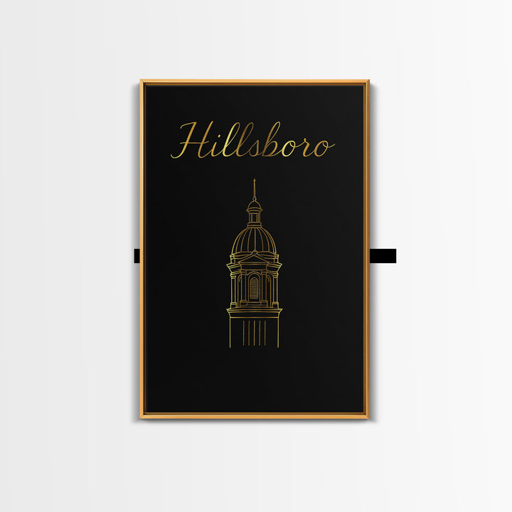 Hillsboro Oregon Travel Poster, Canvas Print, Dark Minimalist Wall Art, Hillsboro Poster Print, Poster Art, Travel Wall Art, Travel Gift