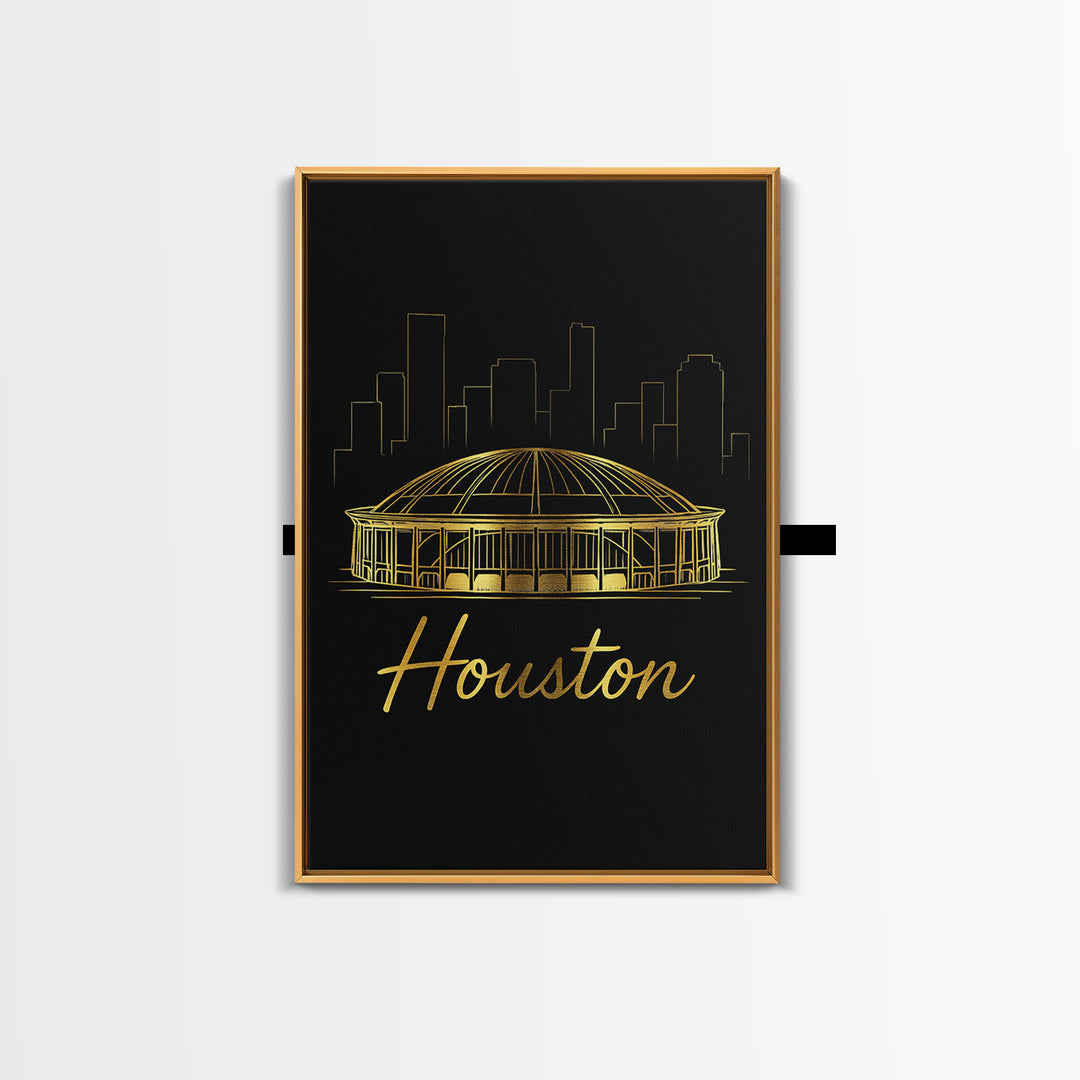 Houston Texas Travel Poster, Canvas Print, Dark Minimalist Wall Art, Houston City Art, Travel Wall Art, Retro Travel Print, Poster Print