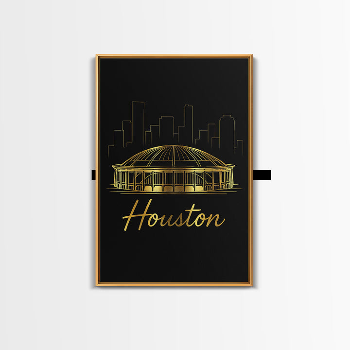 Houston Texas Travel Poster, Canvas Print, Dark Minimalist Wall Art, Houston City Art, Travel Wall Art, Retro Travel Print, Poster Print