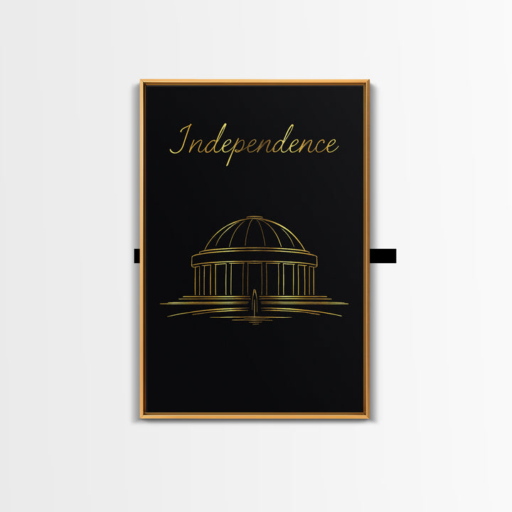 Independence Travel Poster, Canvas Print, Dark Minimalist Wall Art, Independence Travel Art, Fine Art Print, Gift For Travelers