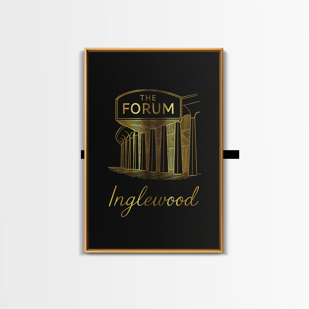 Inglewood California Travel Poster, Canvas Print, Dark Minimalist Wall Art, Inglewood Travel Art, Wall Decor, Gift For Travelers, Wall Art