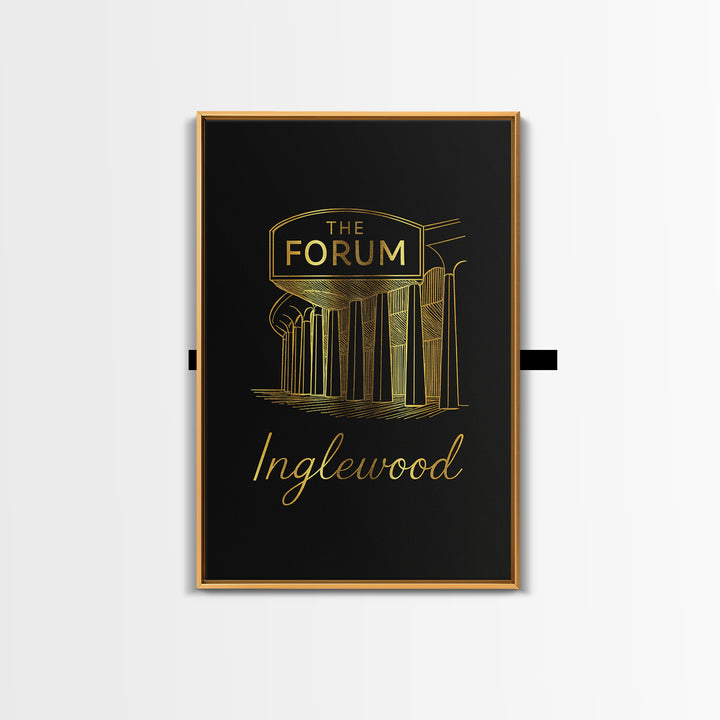 Inglewood California Travel Poster, Canvas Print, Dark Minimalist Wall Art, Inglewood Travel Art, Wall Decor, Gift For Travelers, Wall Art
