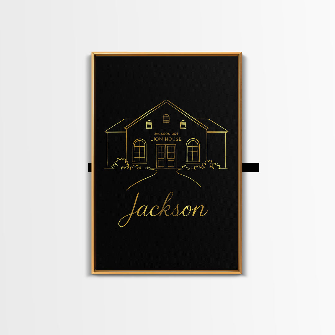 Jackson Mississippi Travel Poster, Canvas Print, Minimalist Gold Line Art, Jackson Art Print, Gift For Travelers, Office Decor