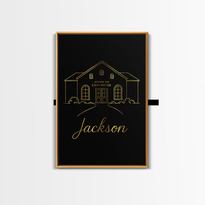 Jackson Mississippi Travel Poster, Canvas Print, Minimalist Gold Line Art, Jackson Art Print, Gift For Travelers, Office Decor