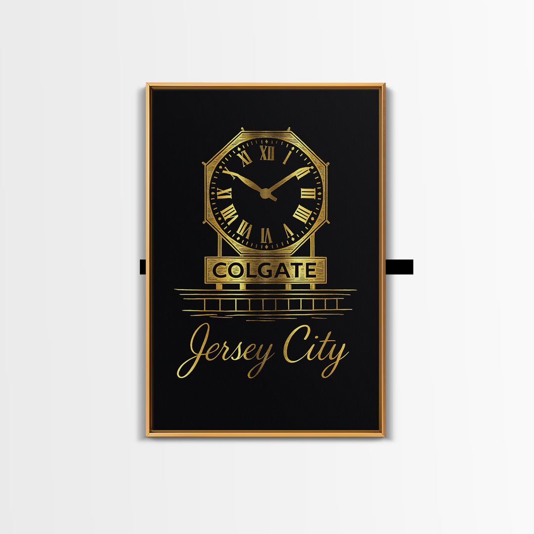 Jersey City New Jersey Travel Poster, Canvas Print, Gold Outline Poster Art, Jersey City Wall Art, Travel Wall Art, Travel Print, Wall Art