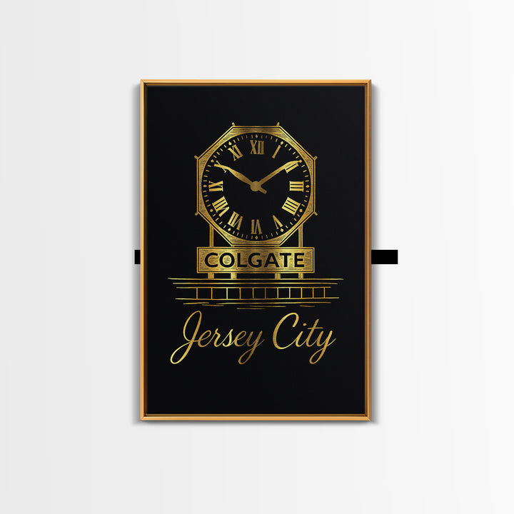 Jersey City New Jersey Travel Poster, Canvas Print, Gold Outline Poster Art, Jersey City Wall Art, Travel Wall Art, Travel Print, Wall Art
