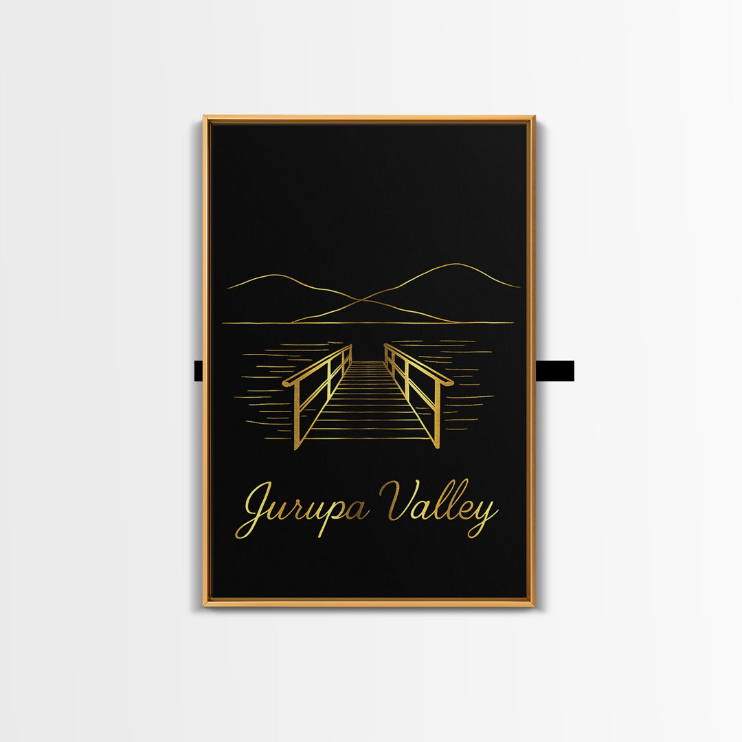 Jurupa Valley Travel Poster, Canvas Print, Dark Minimalist Wall Art, Jurupa Valley Wall Art, Mid Century Wall Art, Travel Wall Decor