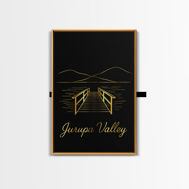 Jurupa Valley Travel Poster, Canvas Print, Dark Minimalist Wall Art, Jurupa Valley Wall Art, Mid Century Wall Art, Travel Wall Decor
