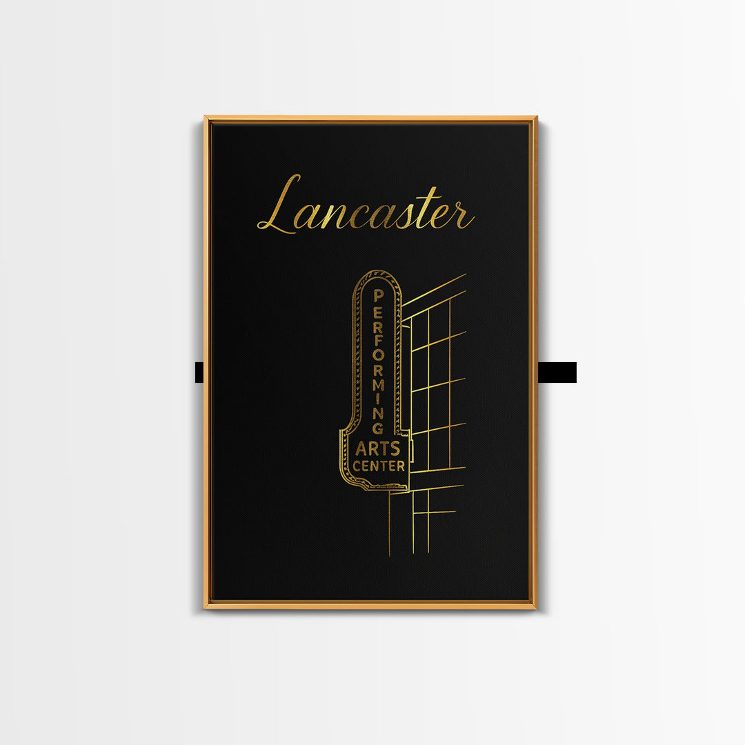 Lancaster Travel Poster, Framed Canvas Print, Dark Minimalist Wall Art, Lancaster Art Print, Vintage Travel Art, Vintage Travel Print
