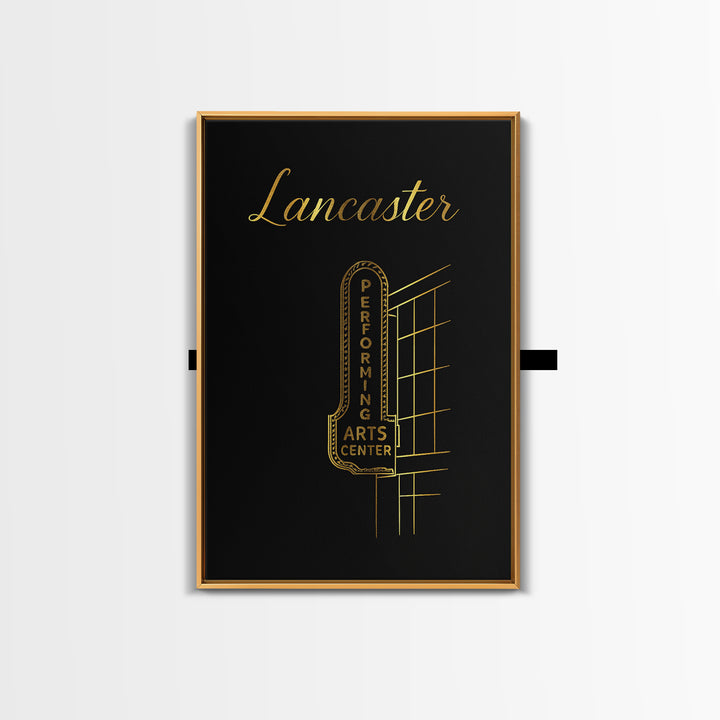 Lancaster Travel Poster, Framed Canvas Print, Dark Minimalist Wall Art, Lancaster Art Print, Vintage Travel Art, Vintage Travel Print
