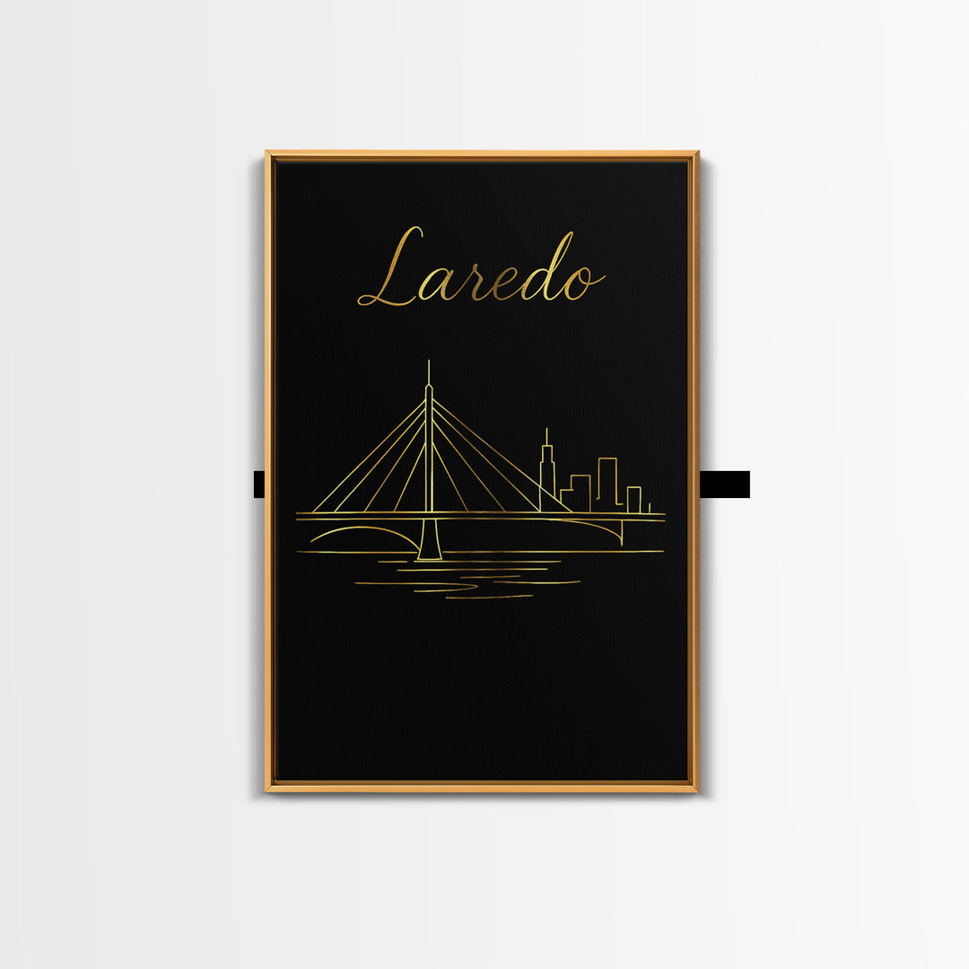 Laredo Texas Travel Poster, Canvas Print, Dark Minimalist Wall Art, Laredo City Art, Fine Art Print, Travel Poster Set, Home Office Decor