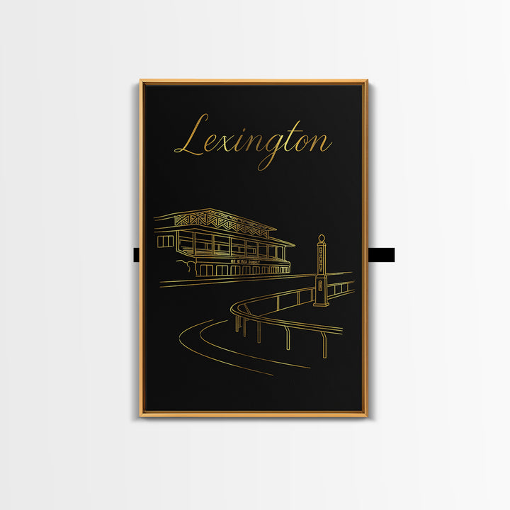 Lexington Kentucky Travel Poster, Canvas Print, Black Gold Minimalist Art, Lexington Poster Print, Vintage City Poster, Art Print, Design 1