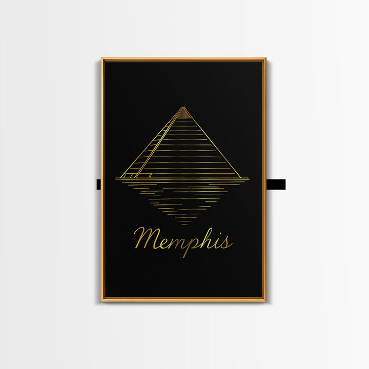 Memphis Travel Poster, Canvas Print, Minimalist Gold Line Art, Memphis Travel Art, City Travel Prints, City Art Print, Modern Wall Decor