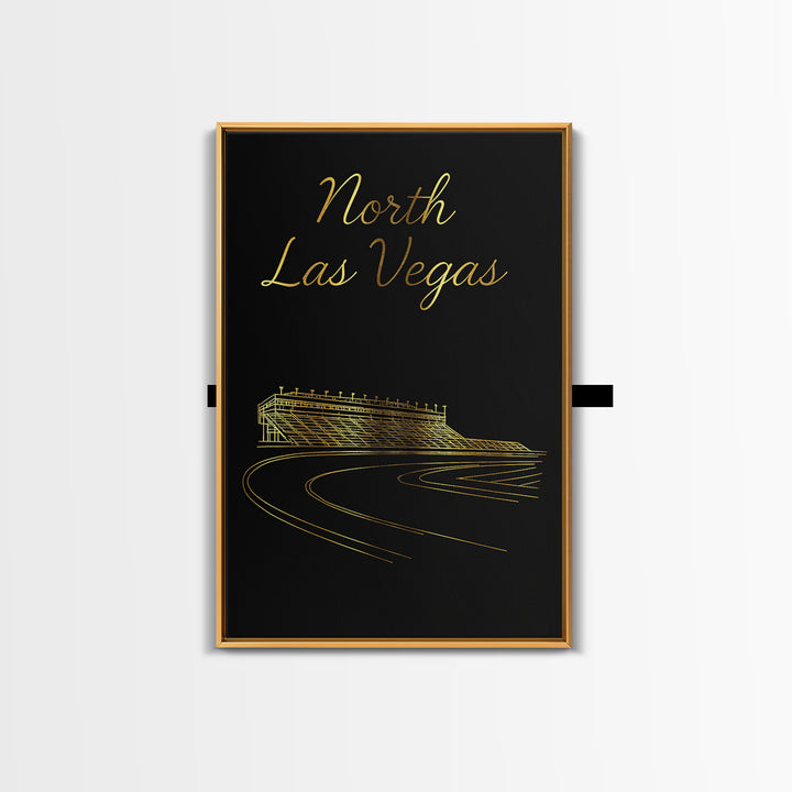 North Las Vegas Travel Poster, Framed Canvas Print, Minimalist Gold Line Art, North Las Vegas Art Print, Travel Poster Set, City Poster