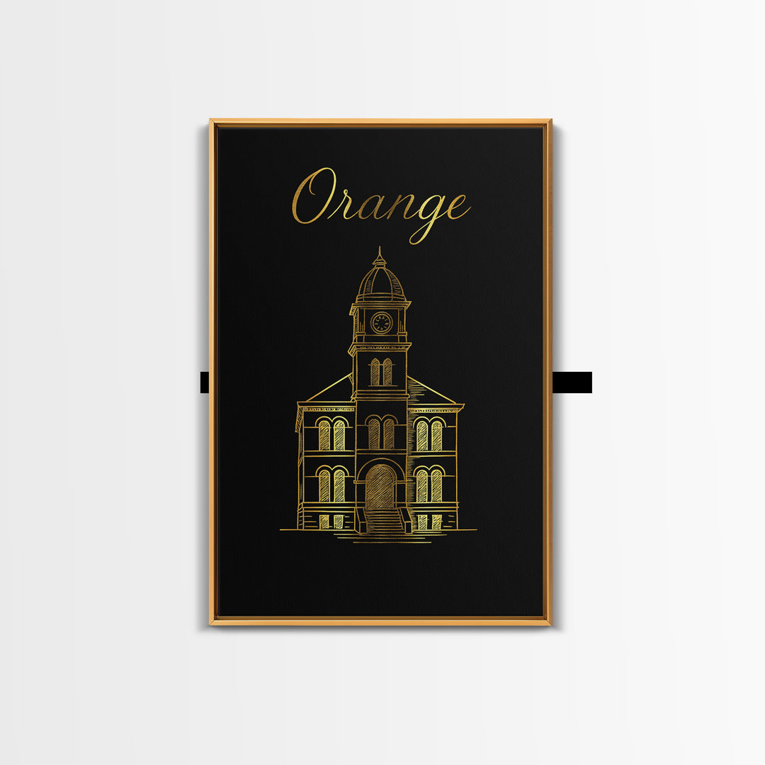 Orange California Travel Poster, Canvas Print, Black Gold Minimalist Art, Orange Travel Art, Travel Poster Set, Art Print, Landscape Art