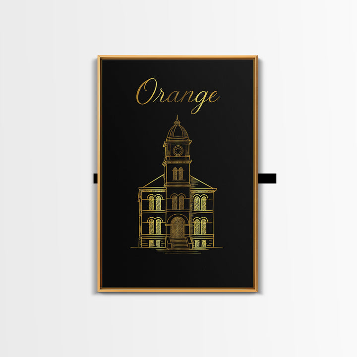 Orange California Travel Poster, Canvas Print, Black Gold Minimalist Art, Orange Travel Art, Travel Poster Set, Art Print, Landscape Art