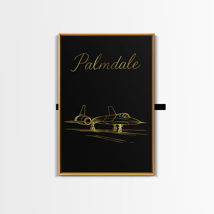 Palmdale California Travel Poster, Canvas Print, Gold Outline Poster Art, Palmdale Art Print, Wall Decor, Wall Art, Fine Art Print