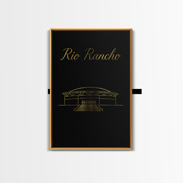 Rio Rancho Travel Poster, Canvas Print, Dark Minimalist Wall Art, Rio Rancho City Art, Travel Wall Art, City Art Print, Wanderlust Decor