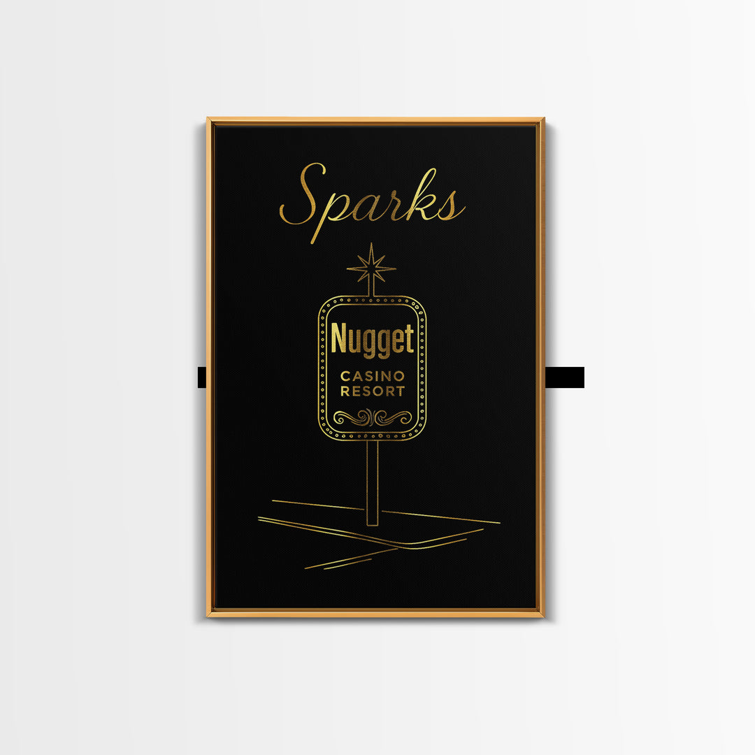 Sparks Travel Poster, Canvas Print, Minimalist Gold Line Art, Sparks Art Print, Travel Wall Art, Fine Art Print, Retro Travel Print