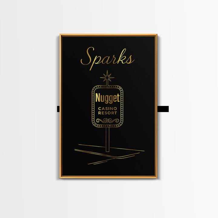 Sparks Travel Poster, Canvas Print, Minimalist Gold Line Art, Sparks Art Print, Travel Wall Art, Fine Art Print, Retro Travel Print